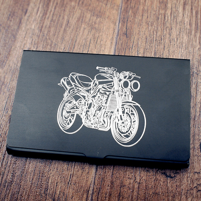 Street Triple Motorcycle Deisgn on Black Business CArd Case