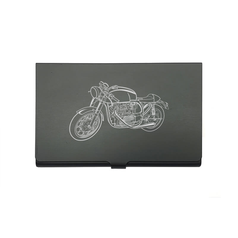 Cafe Racer motorcycle card Holder digital engraving mockup / engraving preview