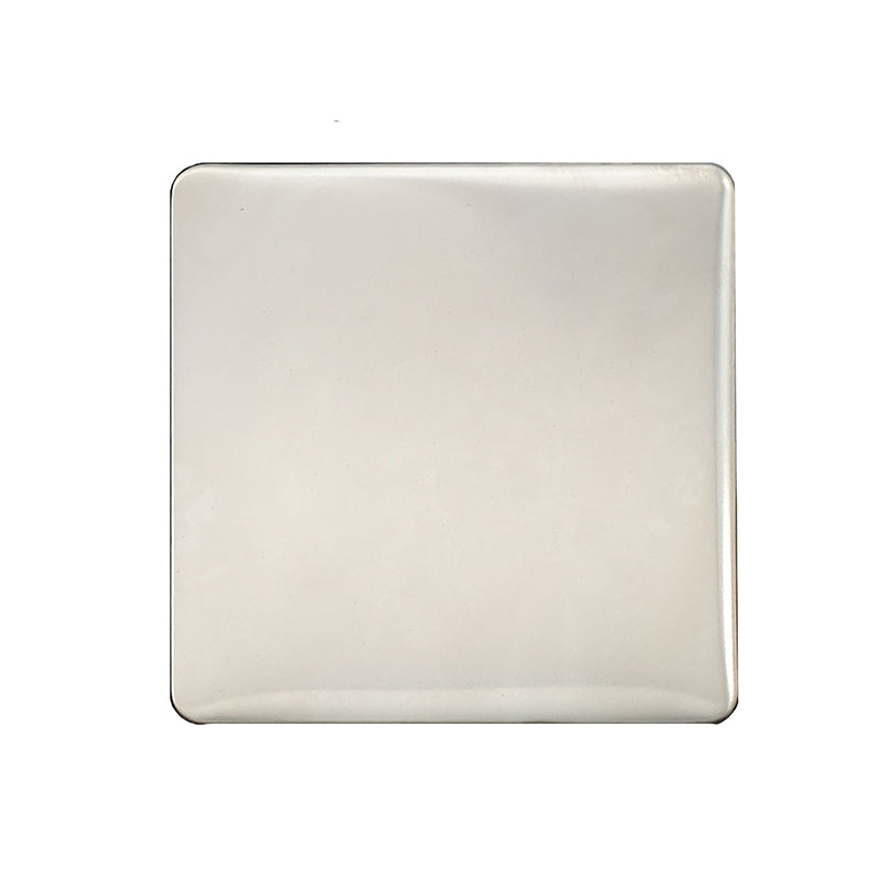 square steel drinks coaster on a white background