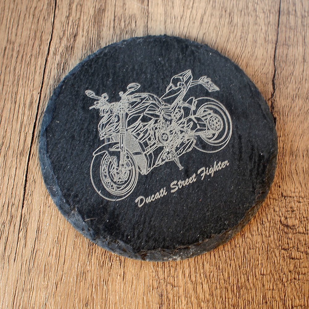 Personalised Natural Round Slate Coaster - 100 x 100mm | Giftware Engraved