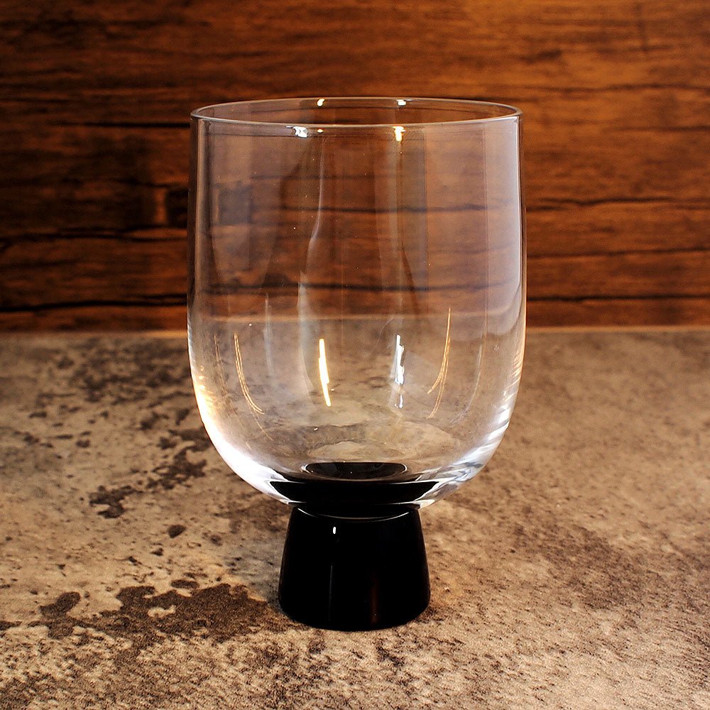 anton studios raised tumbler glass with black nub base2