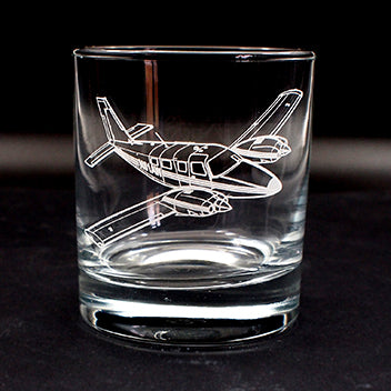 PIper PA34 Seneca Aircraft on Glass Tumbler
