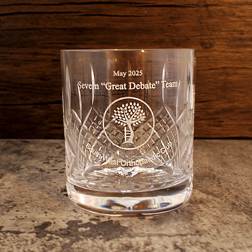 Engraved Worcester Cut Glass Whisky Tumbler | Giftware Engraved