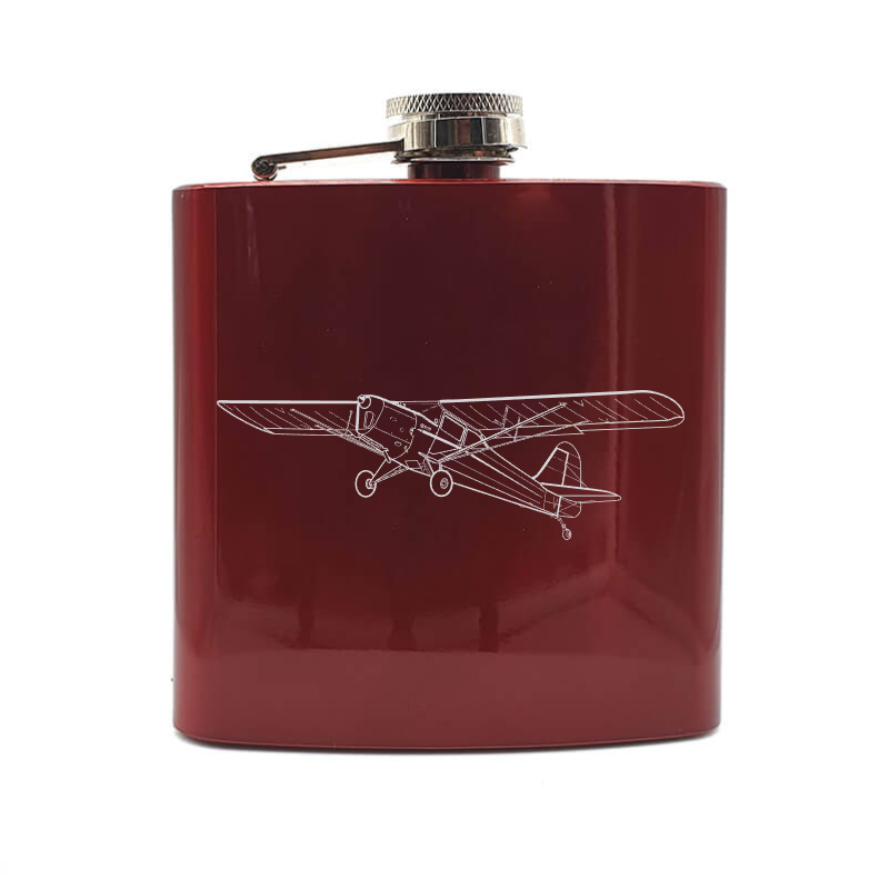 auster j series aircraft hip flask – digital engraving mockup / engraving preview