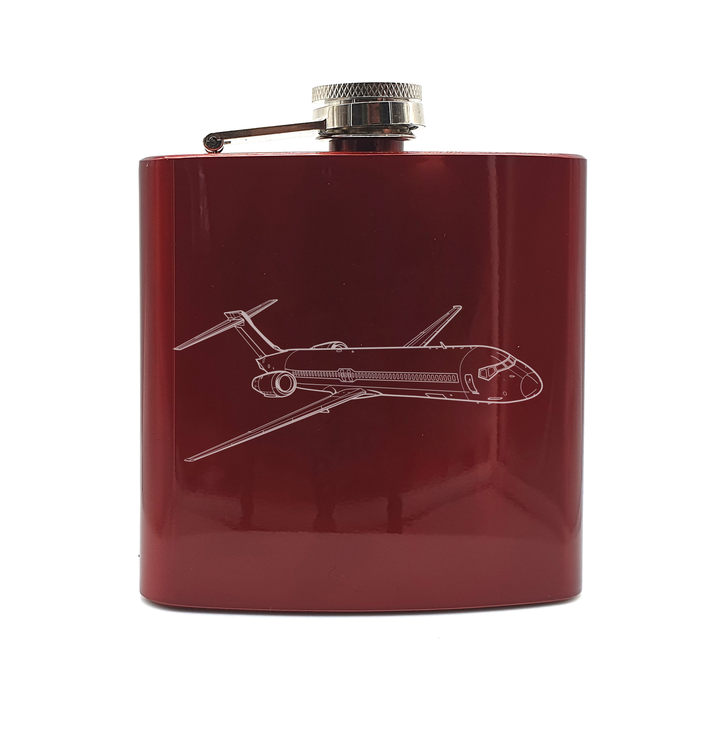 boeing 717 aircraft hip flask – digital engraving mockup / engraving preview