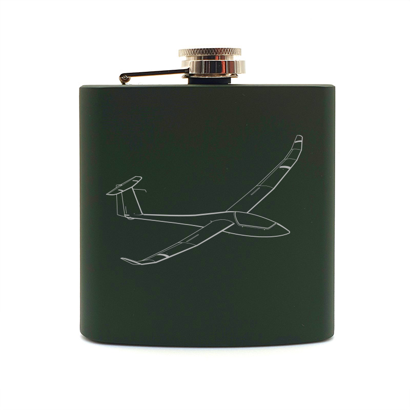 Discus Glider hip flask – digital engraving mockup / engraving preview