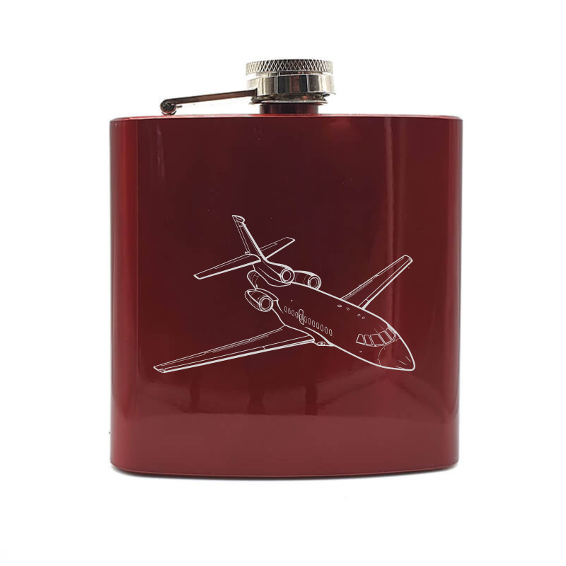 Falcon 900 aircraft hip flask – digital engraving mockup / engraving preview