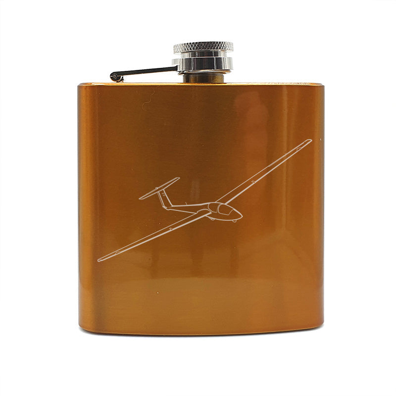 ASK 21 glider hip flask – digital engraving mockup / engraving preview