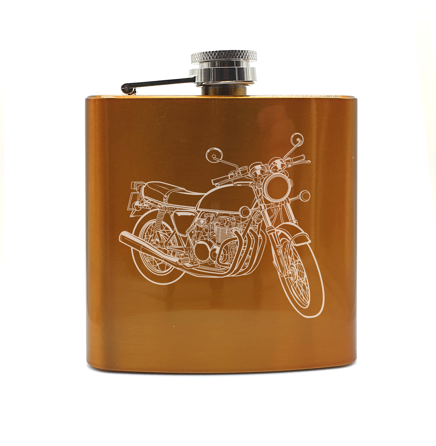 CB550 motorcycle hip flask – digital engraving mockup / engraving preview