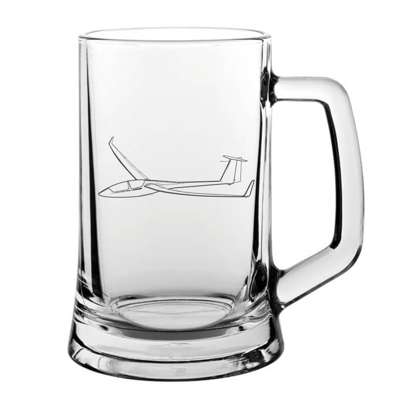 ASH25 Glider glass tankard – digital engraving mockup / engraving