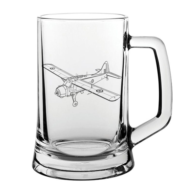Beaver Aircraft glass tankard – digital engraving mockup / engraving