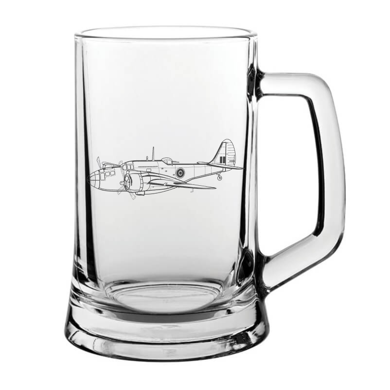 Martin 187 Baltimore aircraft glass tankard – digital engraving mockup / engraving
