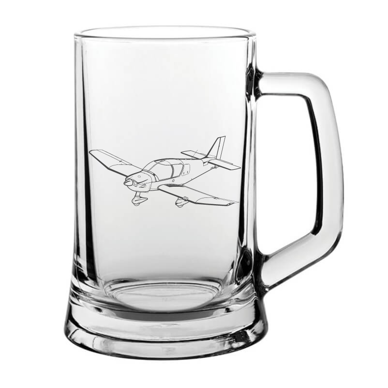 robin Dr400 aircraft glass tankard – digital engraving mockup / engraving