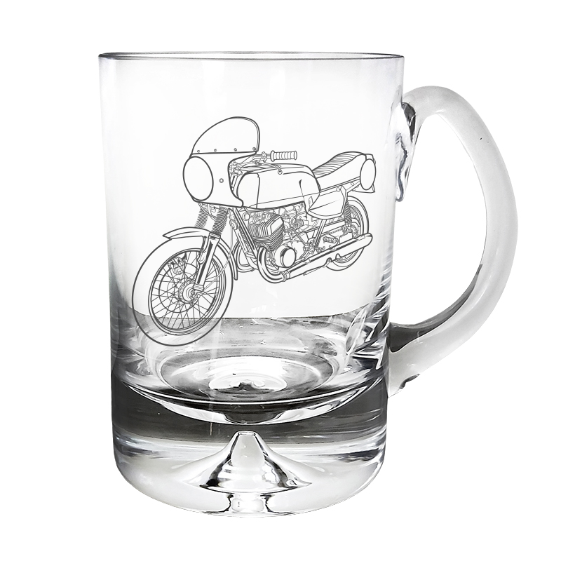 GT500 motorcycle glass tankard – digital engraving mockup / engraving preview