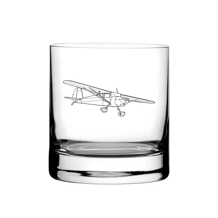 Cessna 120 Aircraft glass tumbler – digital engraving mockup / engraving preview