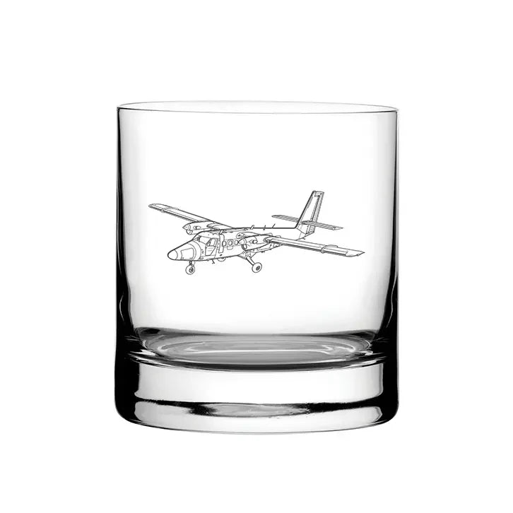 de Havilland Twin Otter Aircraft glass tumbler – digital engraving mockup / engraving preview