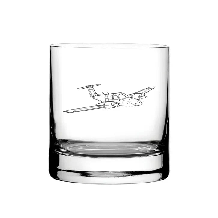 Piper PA44 Seminole Aircraft glass tumbler – digital engraving mockup / engraving preview