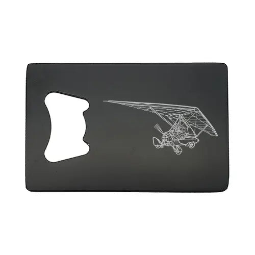 Pegasus microlight trike bottle opener – digital engraving mockup / engraving