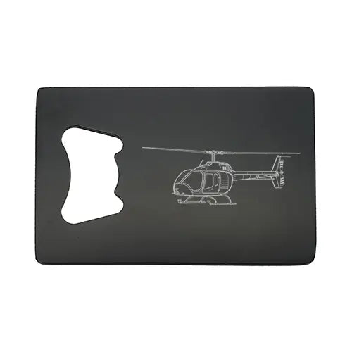 bell 505 jet ranger helicopter bottle opener – digital engraving mockup / engraving