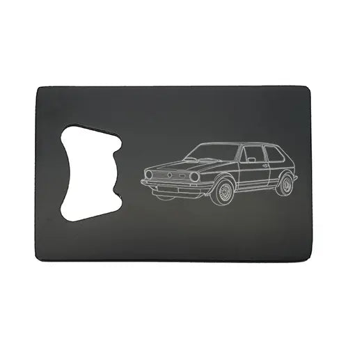 glf gti mk1 car Bottle opener – digital engraving mockup / engraving preview