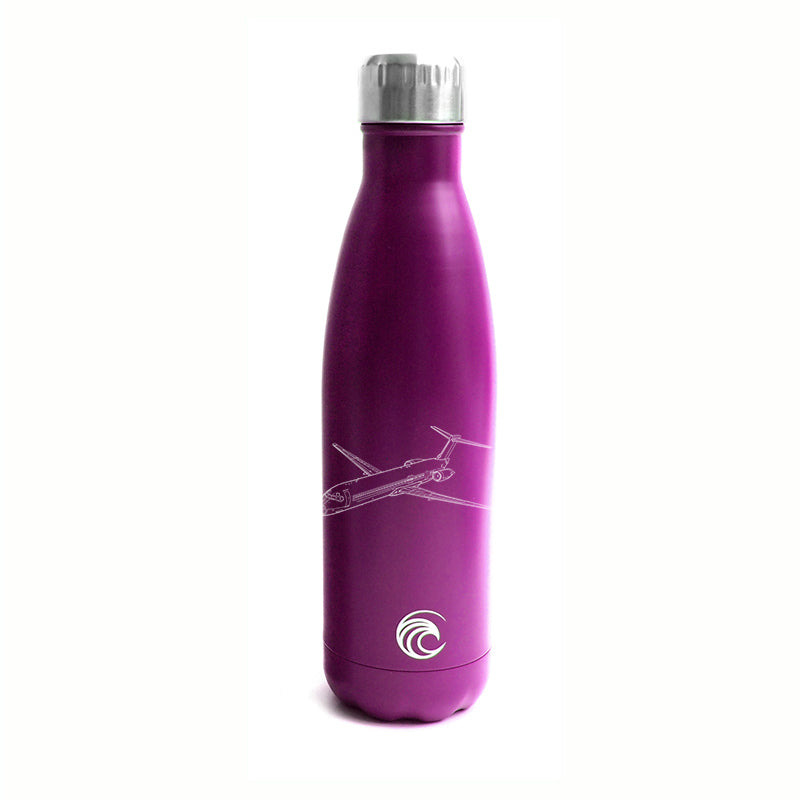 mcdonnell douglas md80 aircraft travel bottle digital engraving mockup / engraving preview