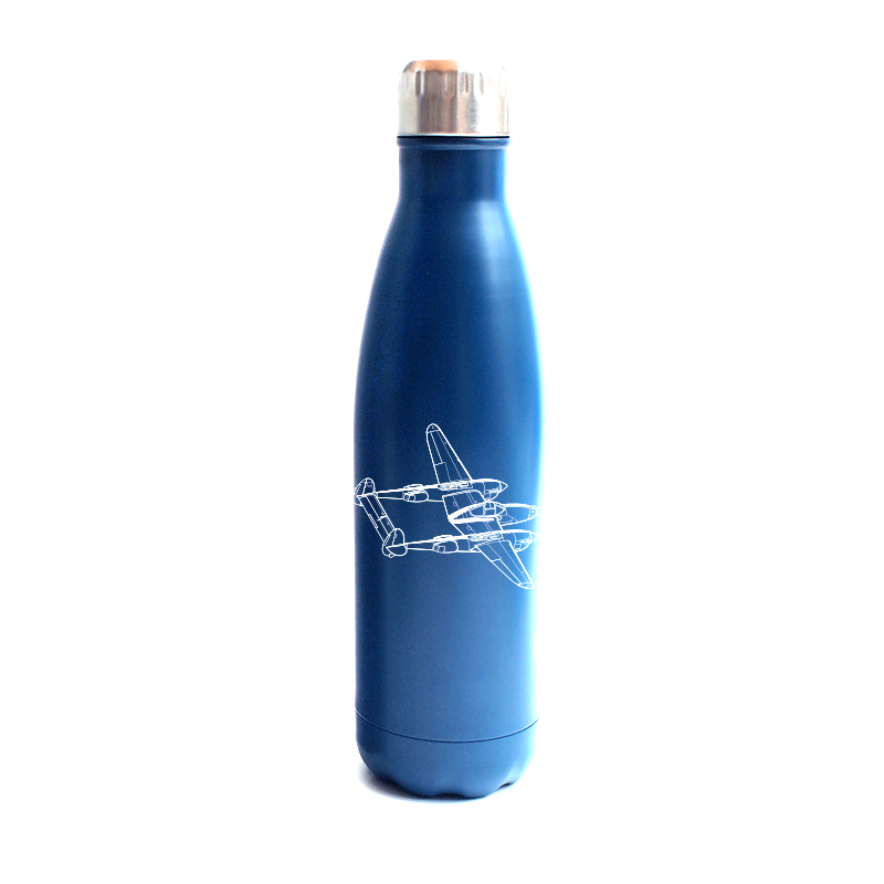 p38 lightning aircraft bottle digital engraving mockup / engraving preview