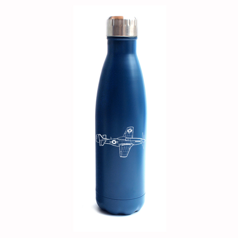 p51 mustang aircraft bottle digital engraving mockup / engraving preview