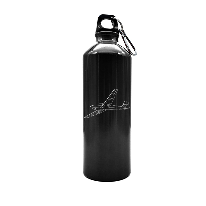 sf25c falke motorglider bottle digital engraving mockup / engraving preview