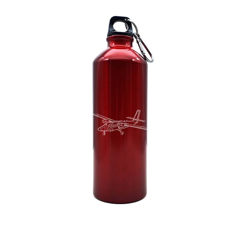 twin otter aircraft travel bottle digital engraving mockup / engraving preview