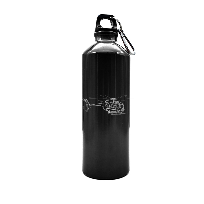 ah6 littlebird helicopter bottle digital engraving mockup / engraving preview