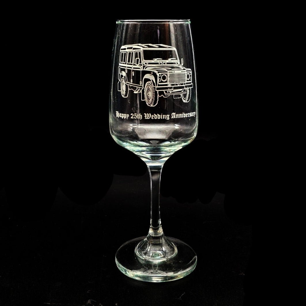 Car Truck Vehicle Themed Wine Glass Selection - Giftware Engraved