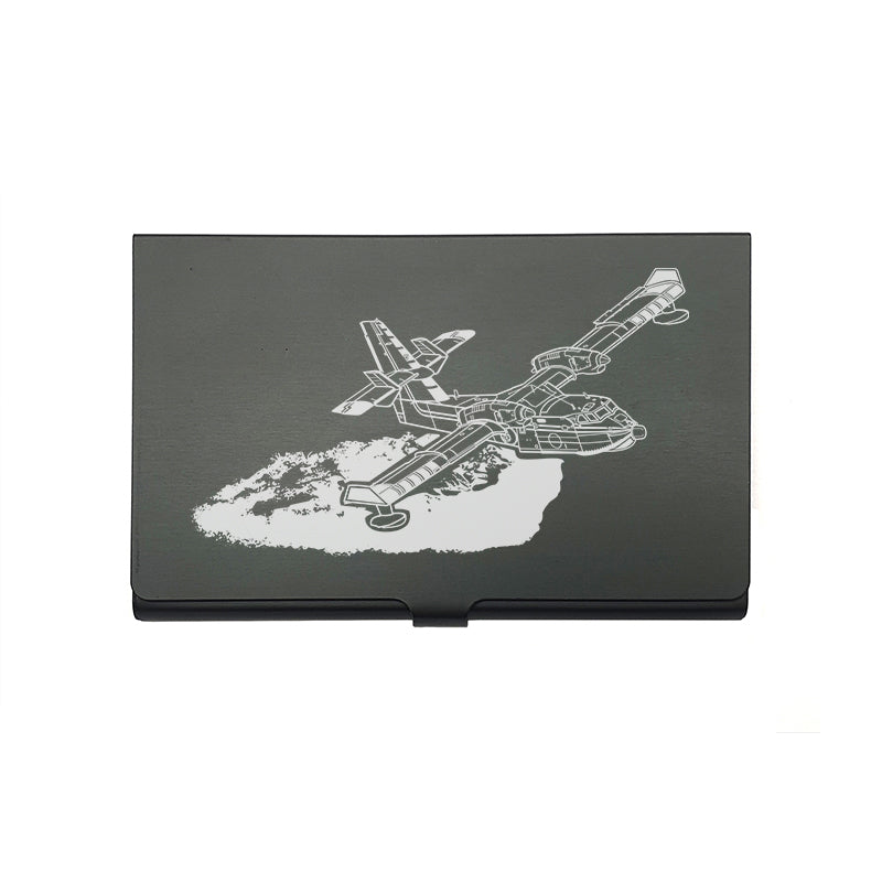 cl145 aerial fire fighter aircraft card Holder digital engraving mockup / engraving preview