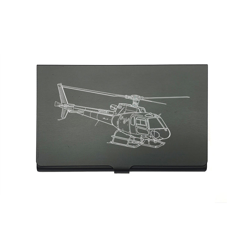 eurocopter as350 helicopter card Holder digital engraving mockup / engraving preview