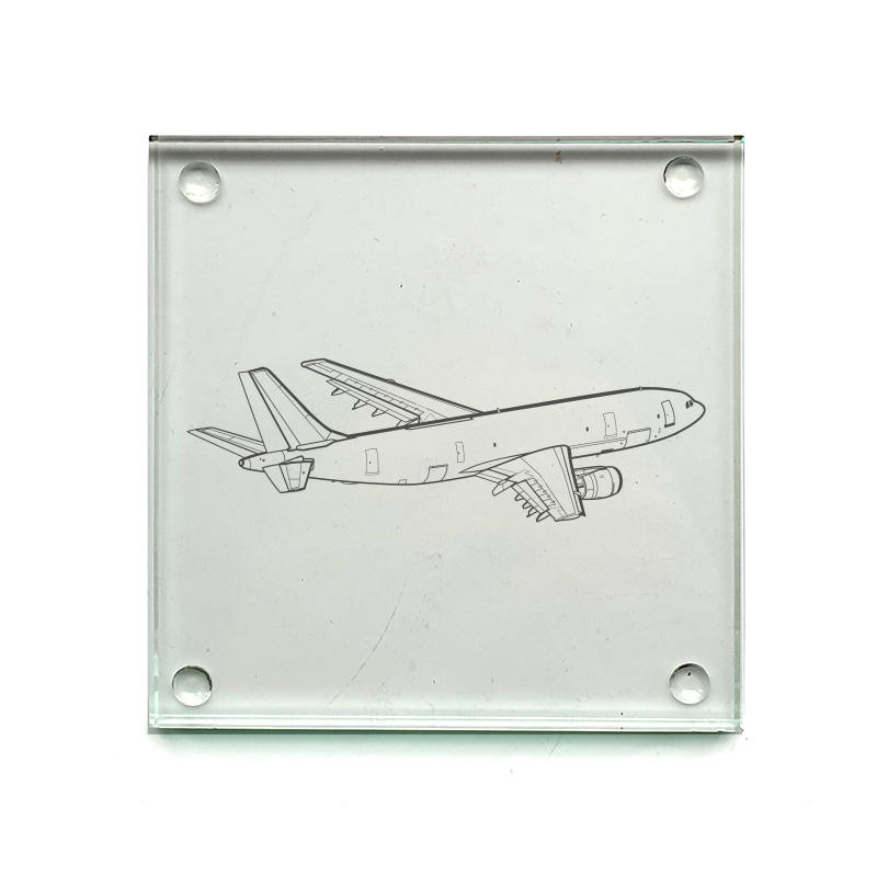 a300 cargo aircraft drinks coaster digital engraving mockup / engraving preview