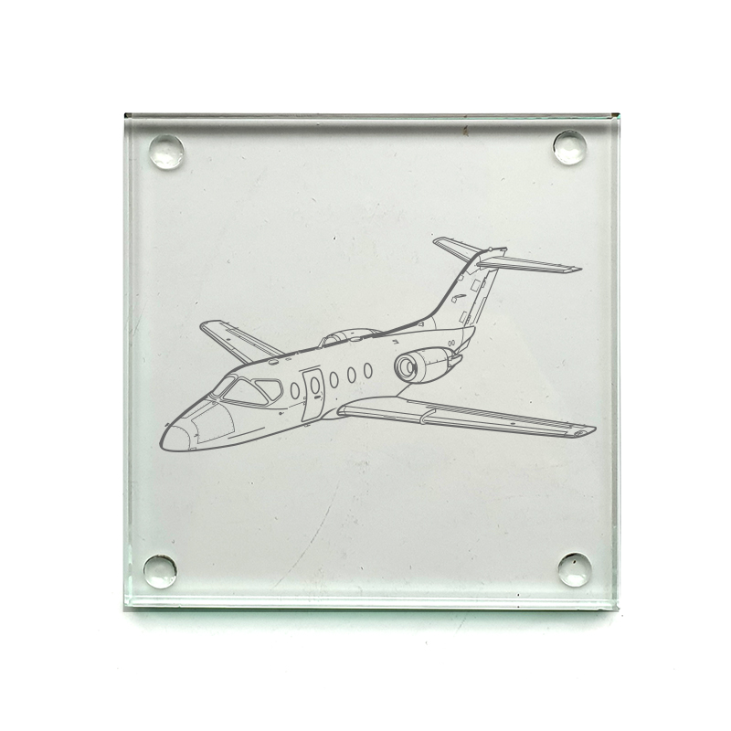 beechcraft hawker 400 xp aircraft drinks coaster digital engraving mockup / engraving preview