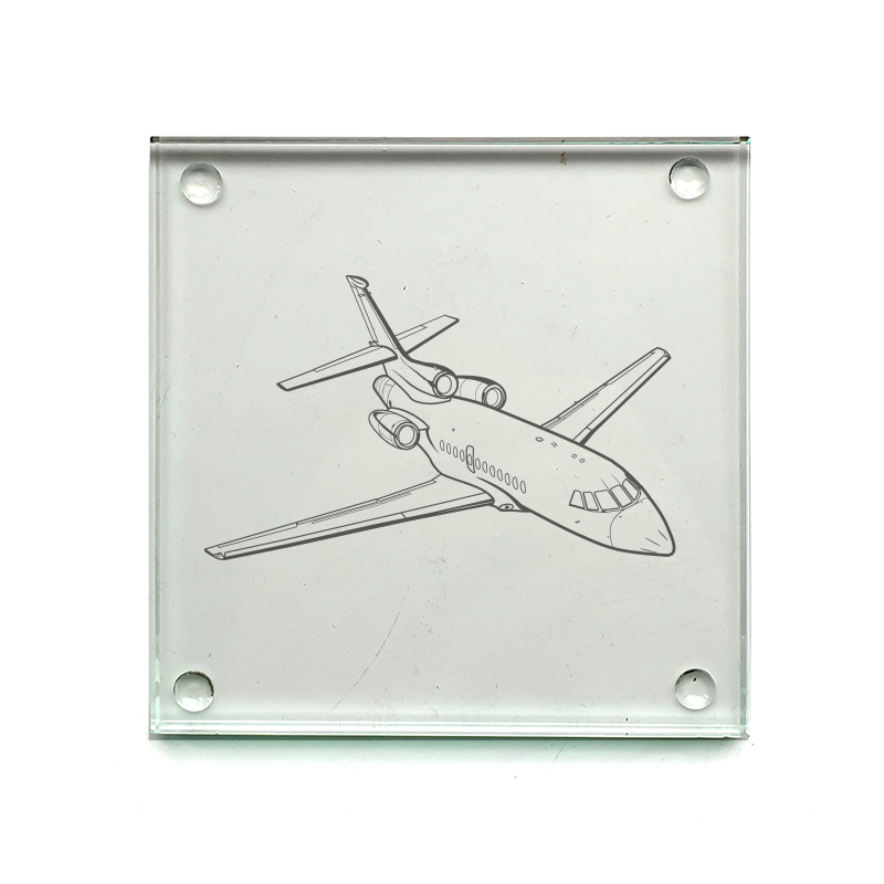 falcon 900 aircraft drinks coaster digital engraving mockup / engraving preview