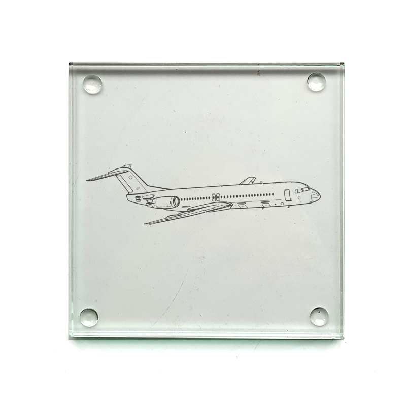 fokker100 aircraft drinks coaster digital engraving mockup / engraving preview