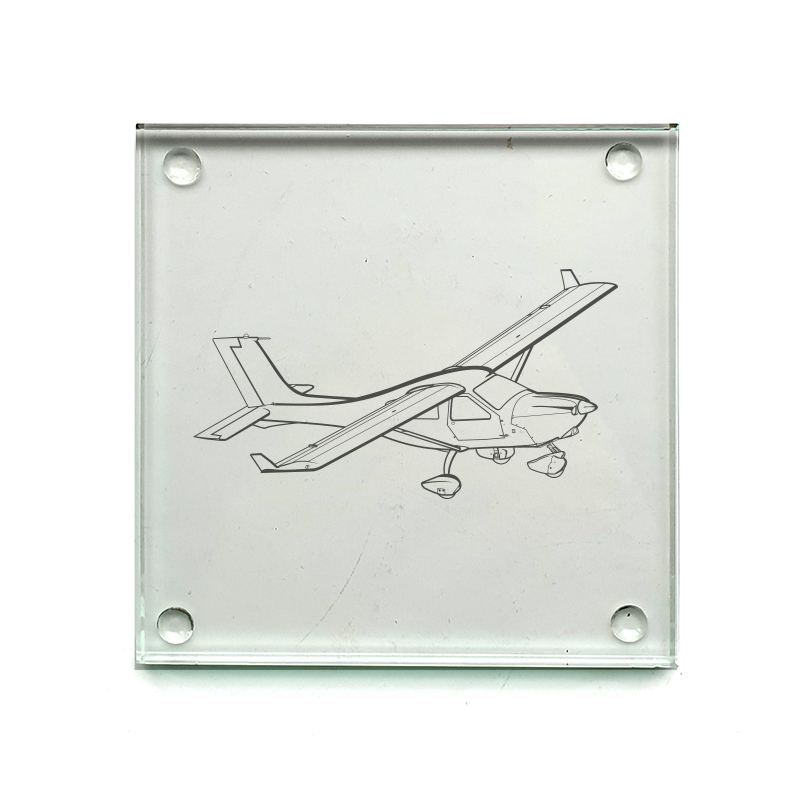 jabiru j230 aircraft drinks coaster digital engraving mockup / engraving preview
