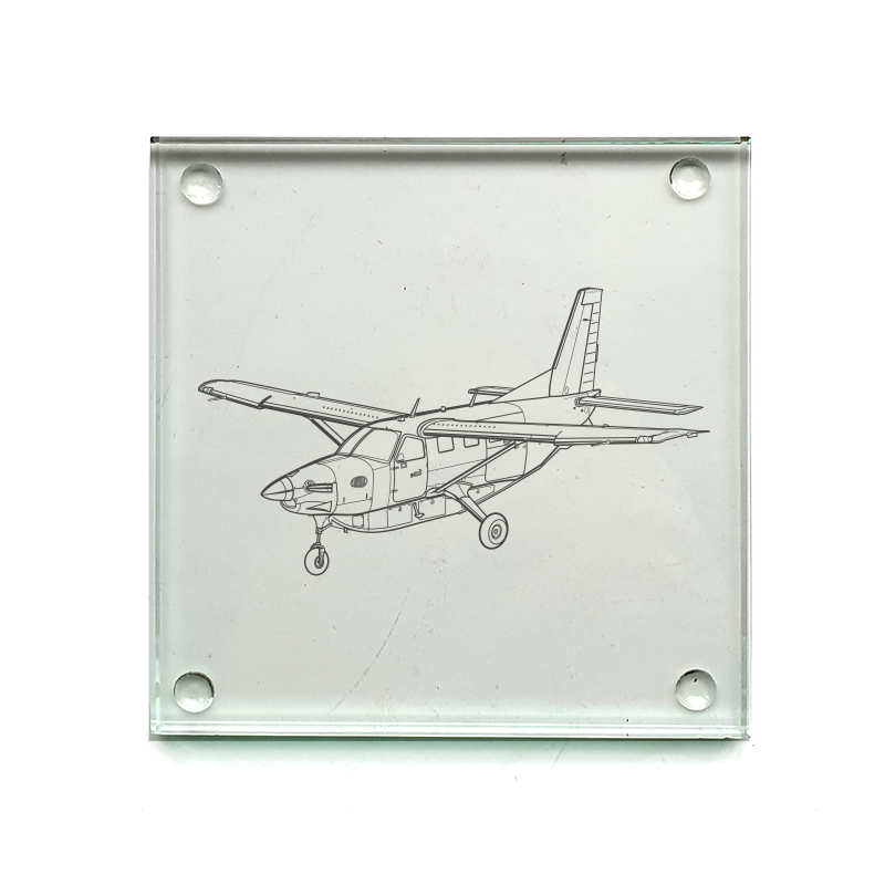 kodiack aircraft drinks coaster digital engraving mockup / engraving preview