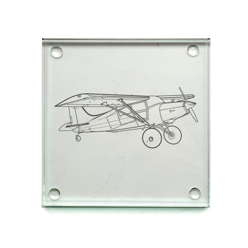 maulestol aircraft drinks coaster digital engraving mockup / engraving preview