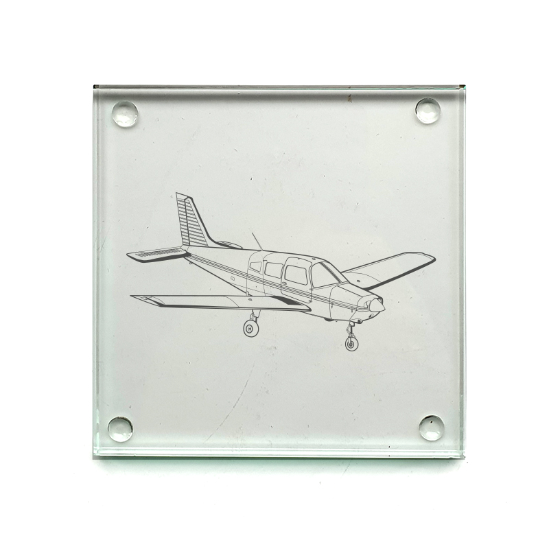 pa28 nf aircraft drinks coaster digital engraving mockup / engraving preview