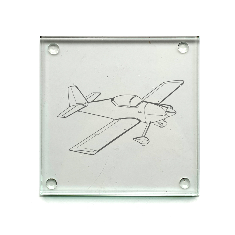 vans rv6 aircraft drinks coaster digital engraving mockup / engraving preview