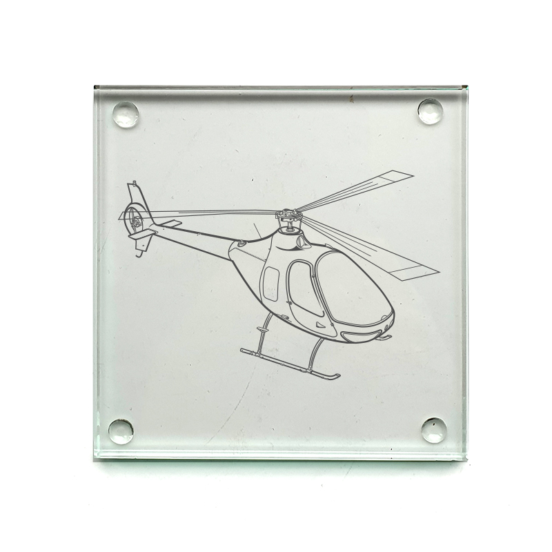 guimbal cabri g2 helicopter drinks coaster digital engraving mockup / engraving preview