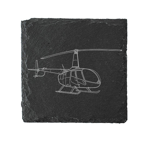 robinson r66 helicopter drinks coaster digital engraving mockup / engraving preview