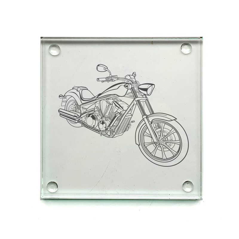 hon fury motorcycle drinks coaster digital engraving mockup / engraving preview