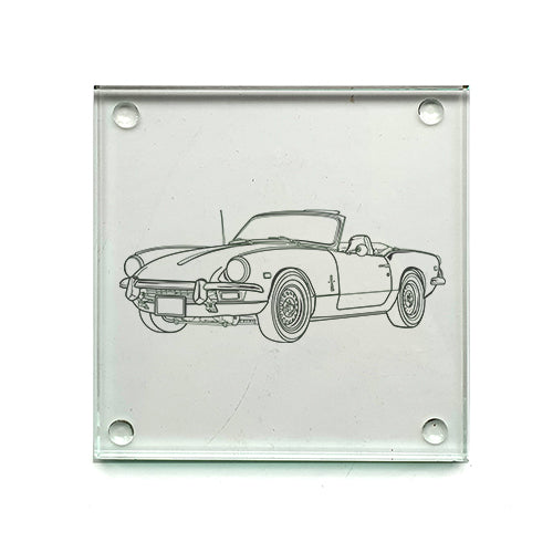spitfire car drinks coaster digital engraving mockup / engraving preview