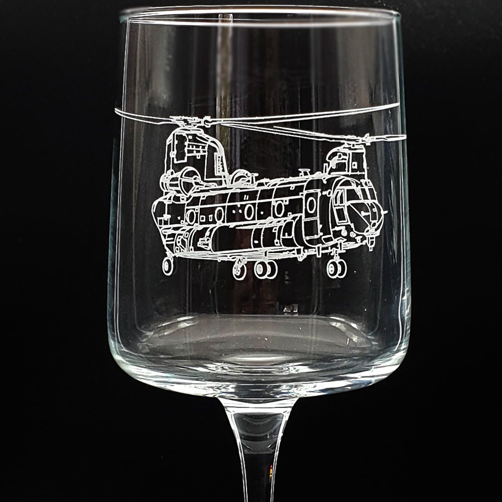 Glider Aircraft Helicopter Aviation Themed Wine Glass Selection | Giftware Engraved