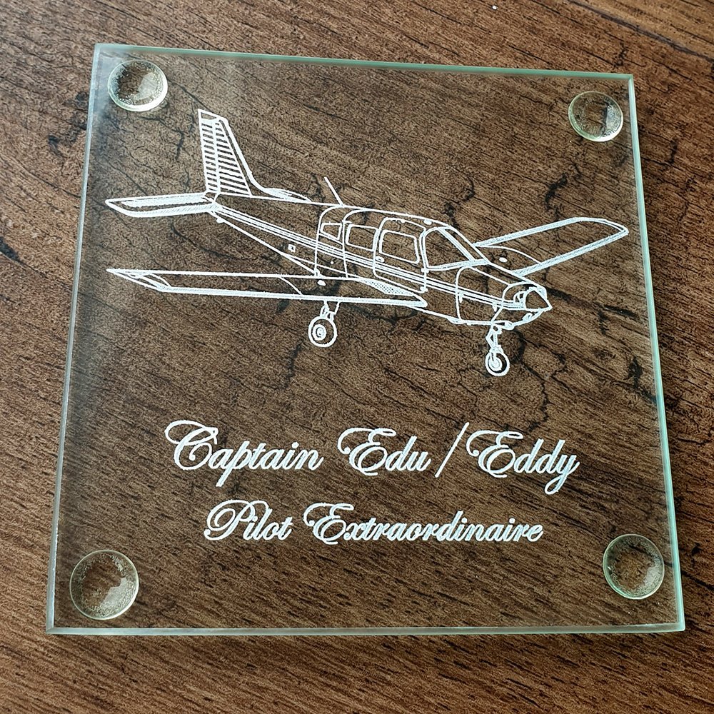 Glider, Aircraft Helicopter Aviation Themed Drinks Coaster Selection | Giftware Engraved