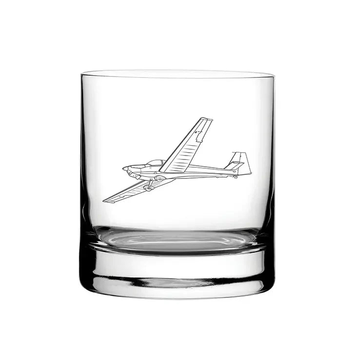 FS25C Falke Motorglider glass tumbler – digital engraving mockup / engraving preview
