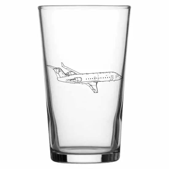 mbadier crj 100 200.webp aircraft beer glass digital engraving mockup / engraving preview